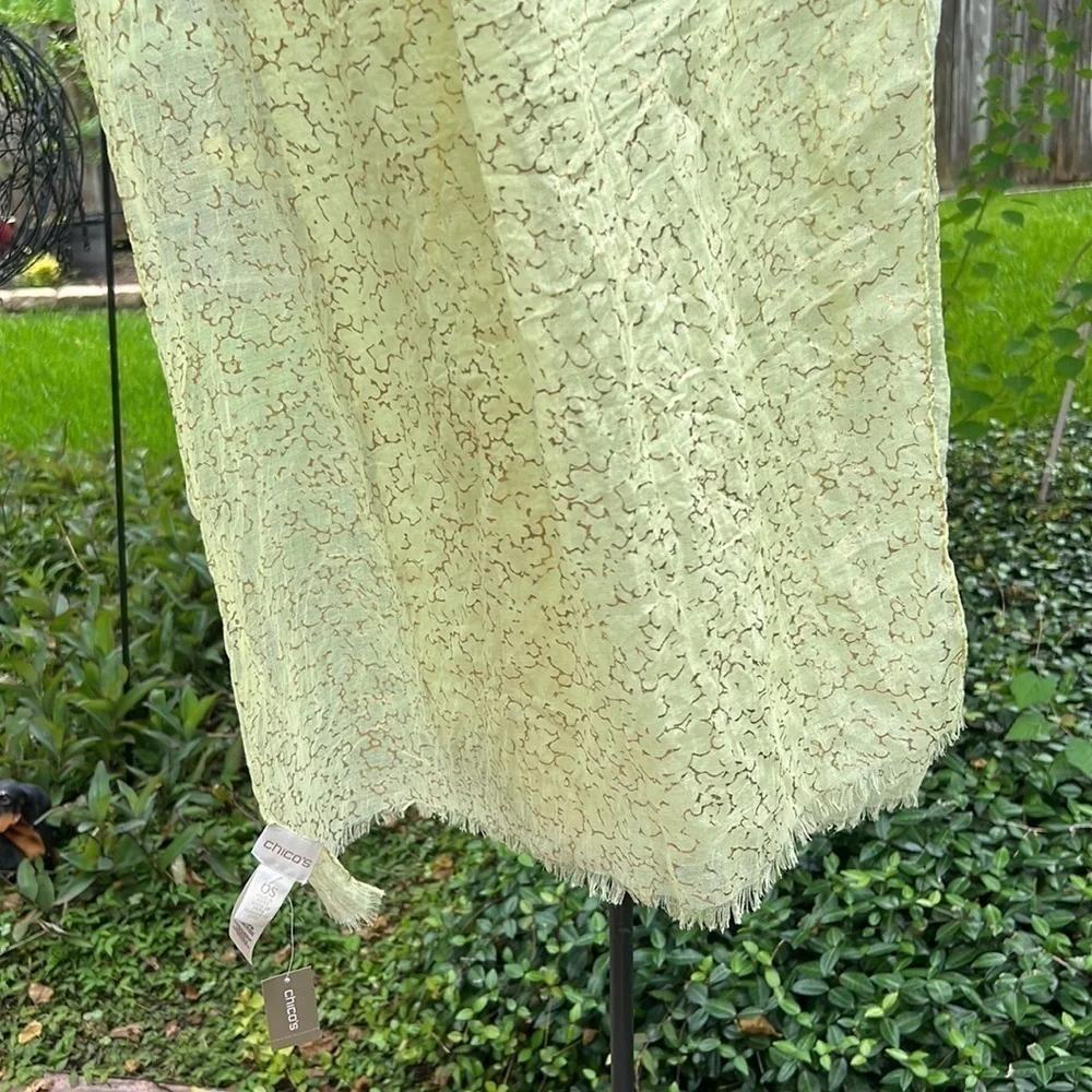 NWT ▶️ Chico’s ◀️ Pale Soft Lime Oblong scarf